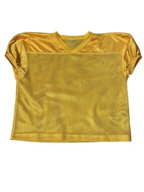 A4 Football Practice Jersey Youth XL Yellow Athletic Training Mesh Shirt